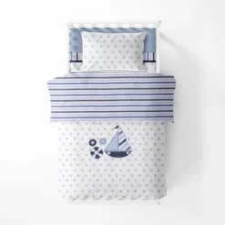 Bacati - Little Sailor Blue Navy 3 Pc Toddler Sheet Set -Baby Trend Sales Store GUEST 0506fc19 a194 4b2e b6c8 d77e92b4905a