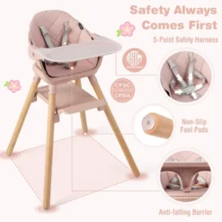 Costway 6-in-1 Convertible Wooden Baby Highchair Infant Feeding Chair With Removable Tray -Baby Trend Sales Store GUEST 0bfb4911 045d 4775 b48a a0f87ba5a0f1