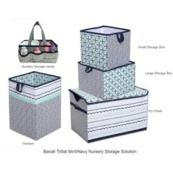 Bacati - Noah Mint/Navy Collapsible Laundry Hamper -Baby Trend Sales Store GUEST 0e8847d5 bab9 43a5 a6fa a4202c09ea87