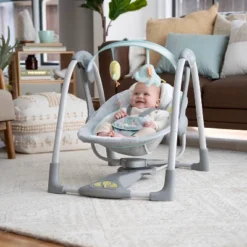 Ingenuity Swing 'n Go Portable 5-Speed Baby Swing With Nature Sounds - Hugs & Hoots -Baby Trend Sales Store GUEST 0f644014 fc8d 41a3 bcd2 b6a09eb4a9d8