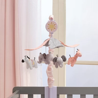 Lambs & Ivy Jazzy Jungle Peach/Gray Safari Animals Musical Baby Crib Mobile 5 Lambs & Ivy Jazzy Jungle Peach/Gray Safari Animals Musical Baby Crib Mobile - Image 5