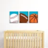 Big Dot Of Happiness Go, Fight, Win - Sports Themed Nursery Wall Art, Kids Room Decor & Game Room Home Décor - 7.5 X 10 Inches - Set Of 3 Prints