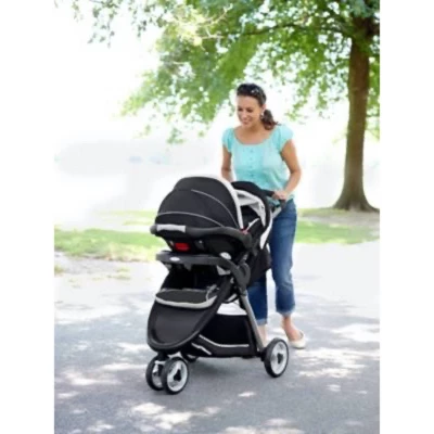 Graco FastAction Fold Sport Click Connect Travel System With SnugRide Infant Car Seat - Gotham 2 Graco FastAction Fold Sport Click Connect Travel System With SnugRide Infant Car Seat - Gotham - Image 2
