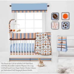 Bacati - Mod Sports Blue Orange Chocolate 11 Pc Crib Bedding Set With Long Rail Guard Cover -Baby Trend Sales Store GUEST 1d17b0bf b9f3 4a9f 84aa 7432ea1129fe
