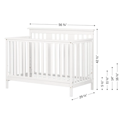 South Shore Little Smileys Modern Baby Crib Adjustable Height Mattress With Toddler Rail - Pure White 9 South Shore Little Smileys Modern Baby Crib Adjustable Height Mattress With Toddler Rail - Pure White - Image 9