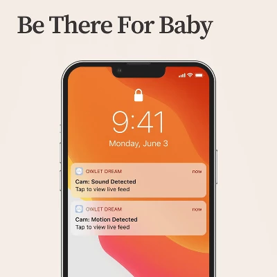 Owlet Cam BC04NWUCK-RB Audio And Background Sound, Room Temp, Night Vision Smart HD Video Camera Baby Monitor White - Manufacturer Refurbished 7 Owlet Cam BC04NWUCK-RB Audio And Background Sound, Room Temp, Night Vision Smart HD Video Camera Baby Monitor White - Manufacturer Refurbished - Image 7