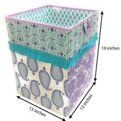 Bacati - Isabella Paisley Aqua/Lilac/Purple Collapsible Laundry Hamper -Baby Trend Sales Store GUEST 3776941e 3be5 40e0 b103 5e5ffe0b98ec