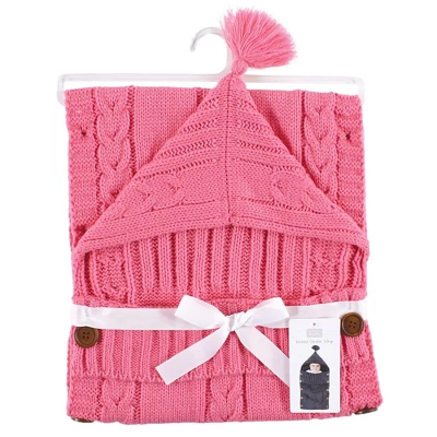 Hudson Baby Infant Girl Knitted Baby Lounge Stroller Wrap Sack, Azalea Pink, One Size 1 Hudson Baby Infant Girl Knitted Baby Lounge Stroller Wrap Sack, Azalea Pink, One Size