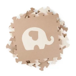 Tadpoles 16 Tile Teddy & Friends Foam Playmat For Kids | 16 Interlocking Tiles | Safe & Durable | Total Floor Coverage 50 X 50 | Ages 3 & Up | Brown