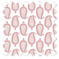 Bacati - Sophia Paisley Aqua/Coral Paisley Crib/Toddler Bed Skirt