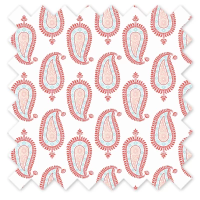 Bacati - Sophia Paisley Aqua/Coral Paisley Crib/Toddler Bed Skirt 1 Bacati - Sophia Paisley Aqua/Coral Paisley Crib/Toddler Bed Skirt