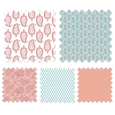 Bacati - Sophia Paisley Aqua Coral 3 Pc Toddler Bedding Sheet Set 6 Bacati - Sophia Paisley Aqua Coral 3 Pc Toddler Bedding Sheet Set - Image 6