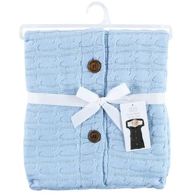 Hudson Baby Infant Boy Faux Shearling Knitted Baby Lounge Stroller Wrap Sack, Light Blue, One Size 1 Hudson Baby Infant Boy Faux Shearling Knitted Baby Lounge Stroller Wrap Sack, Light Blue, One Size