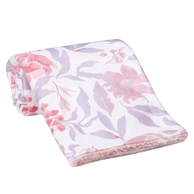 Bedtime Originals Lavender Floral Pink/Purple Soft Fleece Baby Blanket 3 Bedtime Originals Lavender Floral Pink/Purple Soft Fleece Baby Blanket - Image 3