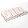 Bacati - Stars Orange Ikat Muslin 100 Percent Cotton Universal Baby US Standard Crib Or Toddler Bed Fitted Sheet