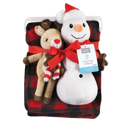 Hudson Baby Unisex Baby Plush Blanket With Toy, Rudolph And Snowman, One Size 1 Hudson Baby Unisex Baby Plush Blanket With Toy, Rudolph And Snowman, One Size