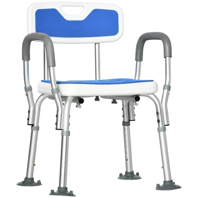 HOMCOM EVA Padded Shower Chair With Arms And Back, Bath Seat With Adjustable Height, Anti-slip Shower Bench For Seniors, Disabled, Tool-Free Assembly 3 HOMCOM EVA Padded Shower Chair With Arms And Back, Bath Seat With Adjustable Height, Anti-slip Shower Bench For Seniors, Disabled, Tool-Free Assembly - Image 3