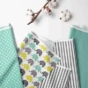 Bacati - Elephants Mint/Yellow/Gray 3 Pc Crib Bedding Set
