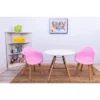 3pc Modern Kids' Table And Chair Set With Beech Legs Pink - Gift Mark