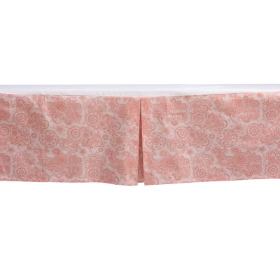 Bacati - Sophia Paisley Coral Scroll Crib/Toddler Bed Skirt 2 Bacati - Sophia Paisley Coral Scroll Crib/Toddler Bed Skirt - Image 2