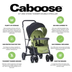 Joovy Caboose Sit And Stand Tandem Double Stroller, Appletree