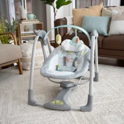 Ingenuity Swing 'n Go Portable 5-Speed Baby Swing With Nature Sounds - Hugs & Hoots -Baby Trend Sales Store GUEST 8a6dced1 2618 423b b180 812732cdd8c8
