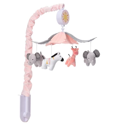 Lambs & Ivy Jazzy Jungle Peach/Gray Safari Animals Musical Baby Crib Mobile 4 Lambs & Ivy Jazzy Jungle Peach/Gray Safari Animals Musical Baby Crib Mobile - Image 4