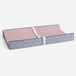 Bacati - Olivia Printed Dot/Cross Coral/Navy Quilted Changing Pad Cover -Baby Trend Sales Store GUEST 98c25502 1ff0 4e66 b72a 31cc760e5d39