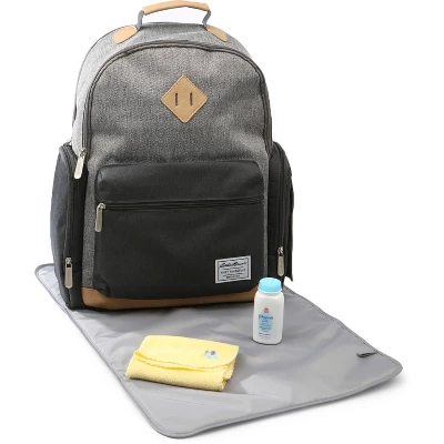 Eddie Bauer Bridgeport Places & Spaces Back Pack Diaper Bag - Gray With Tan 1 Eddie Bauer Bridgeport Places & Spaces Back Pack Diaper Bag - Gray With Tan