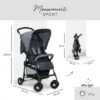 Hauck Sport T13 Lightweight Compact Foldable Stroller Pushchair With UV Protected Canopy And Swiveling And Lockable Front Wheels, Charcoal Stone