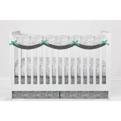 Bacati - Clouds In The City Mint/Gray 10 Pc Crib Bedding Set With Long Rail Guard Cover -Baby Trend Sales Store GUEST a84520e5 17dd 4e0a 9fa7 754db228fba1