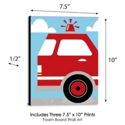 Big Dot Of Happiness Fired Up Fire Truck - Firefighter Firetruck Nursery Wall Art And Kids Room Decor - Gift Ideas - 7.5 X 10 Inches - Set Of 3 Prints -Baby Trend Sales Store GUEST a95f6b1b 19c8 4f50 a98e aee03e912888