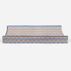 Bacati - Liam Orange/Navy Large Triangles Quilted Muslin Changing Pad Cover -Baby Trend Sales Store GUEST b39c3f42 cc7b 4dbb 8d27 b24e1775a6a1