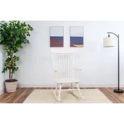Gift Mark Modern Wooden Rocking Chair - White