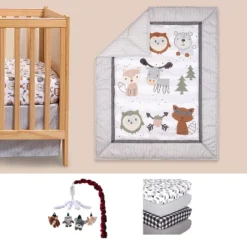 The Peanutshell Woodland Walk Crib Bedding Set, 4pc To 8pc, Grey Animal -Baby Trend Sales Store GUEST b7e68286 2781 48bd b935 42acfeaf9823
