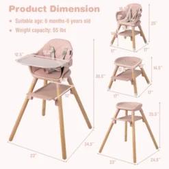 Costway 6-in-1 Convertible Wooden Baby Highchair Infant Feeding Chair With Removable Tray -Baby Trend Sales Store GUEST bcc1f820 f566 4047 960f a7e571fbefd0