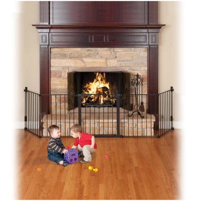 Kidco Auto Close Hearth Baby Gate With One 24" Extension (Total Width Up To 152") - Black 2 Kidco Auto Close Hearth Baby Gate With One 24" Extension (Total Width Up To 152") - Black - Image 2
