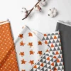Bacati - Playful Fox Orange Gray 10 Pc Crib Bedding Set With 2 Crib Fitted Sheets