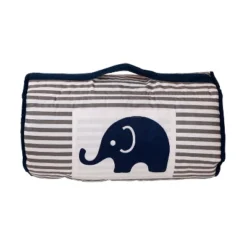 Bacati - Elephants Blue Gray Navy Toddler Nap Mat