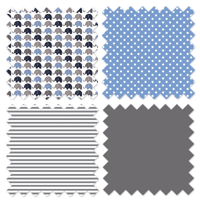 Bacati - Elephants Blue/Navy/Gray 3 Pc Crib Bedding Set 8 Bacati - Elephants Blue/Navy/Gray 3 Pc Crib Bedding Set - Image 8