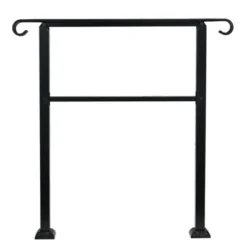 JOMEED UP040 1, 2, Or 3 Step Wrought Iron Transitional Entrance Handrail With Hardware For Outdoor Spaces, Walkways, Patios, And More, Black 6 JOMEED UP040 1, 2, Or 3 Step Wrought Iron Transitional Entrance Handrail With Hardware For Outdoor Spaces, Walkways, Patios, And More, Black -Baby Trend Sales Store GUEST d0c06c29 da15 4279 a002 f554da2b17c5