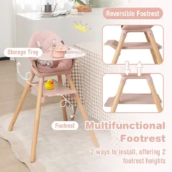 Costway 6-in-1 Convertible Wooden Baby Highchair Infant Feeding Chair With Removable Tray -Baby Trend Sales Store GUEST d2d2c007 fe11 48ac 9795 8dac64a9bde5