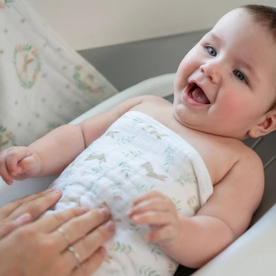 Aden + Anais Essentials Muslin Blushing Bunnies Baby Blanket 2 Aden + Anais Essentials Muslin Blushing Bunnies Baby Blanket - Image 2