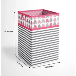 Bacati - Elephant Pink/Gray Collapsible Laundry Hamper -Baby Trend Sales Store GUEST daa3afc1 58a7 4608 902e 771eedb7df98
