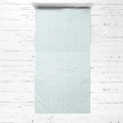 Bacati - Floret Aqua Muslin 3 Pc Toddler Bed Sheet Set 100 Pecent Cotton
