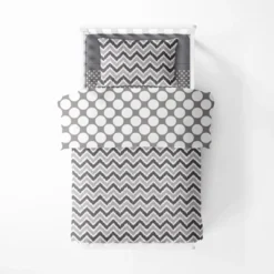 Bacati - MixNMatch Gray Chevron Dots 3 Pc Toddler Sheet Set -Baby Trend Sales Store GUEST dda2a8ac 0017 44b0 8026 fe918a4481b4