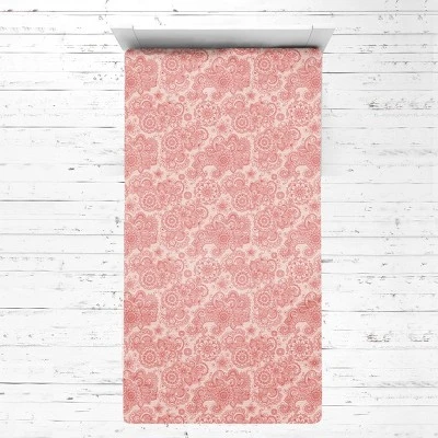 Bacati - Sophia Paisley Aqua Coral 3 Pc Toddler Bedding Sheet Set 3 Bacati - Sophia Paisley Aqua Coral 3 Pc Toddler Bedding Sheet Set - Image 3