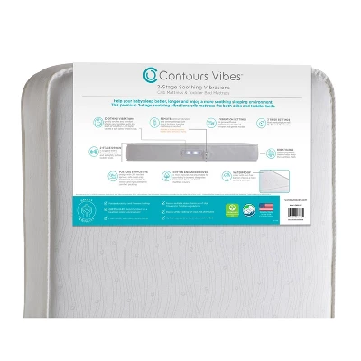 Contours Vibes 2-Stage Soothing Vibrations Crib Mattress And Toddler Mattress - White 2 Contours Vibes 2-Stage Soothing Vibrations Crib Mattress And Toddler Mattress - White - Image 2
