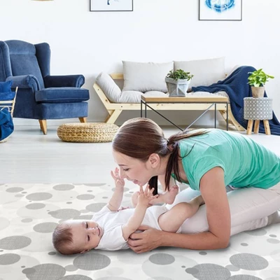 TCG Luxury Gelli Mat Playmat - Gray/White - 0-3 Years 4 TCG Luxury Gelli Mat Playmat - Gray/White - 0-3 Years - Image 4