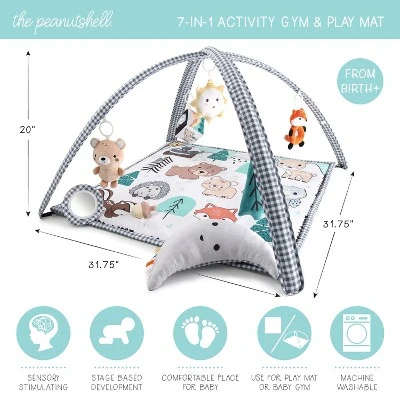 The Peanutshell Woodland 7-in-1 Activity Play Gym & Play Mat For Baby 2 The Peanutshell Woodland 7-in-1 Activity Play Gym & Play Mat For Baby - Image 2